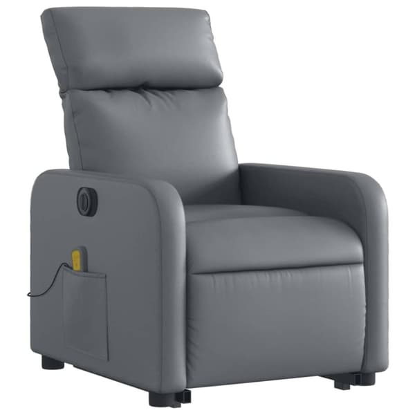 vidaXL massagestol med løftefunktion kunstlæder grå