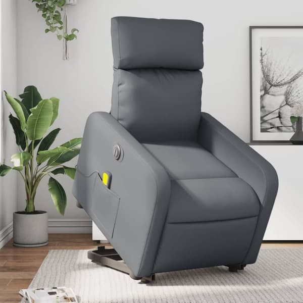 vidaXL massagestol med løftefunktion kunstlæder grå