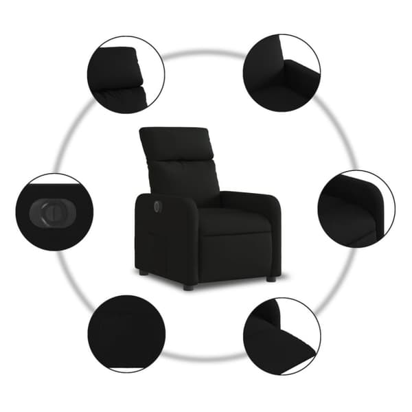 vidaXL Elektrisk reclinerfåtölj svart tyg