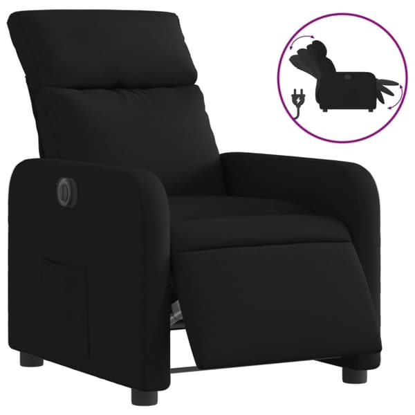 vidaXL Elektrisk reclinerfåtölj svart tyg