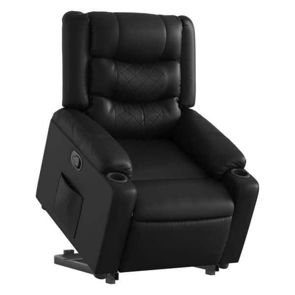 vidaXL Reclinerfåtölj med uppresningshjälp svart konstläder