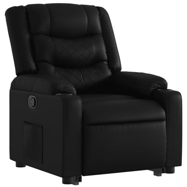 vidaXL Reclinerfåtölj med uppresningshjälp svart konstläder
