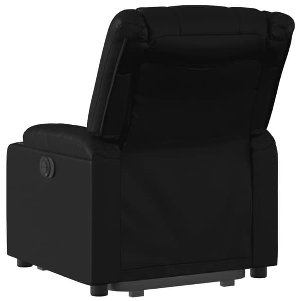 vidaXL Reclinerfåtölj med uppresningshjälp svart konstläder