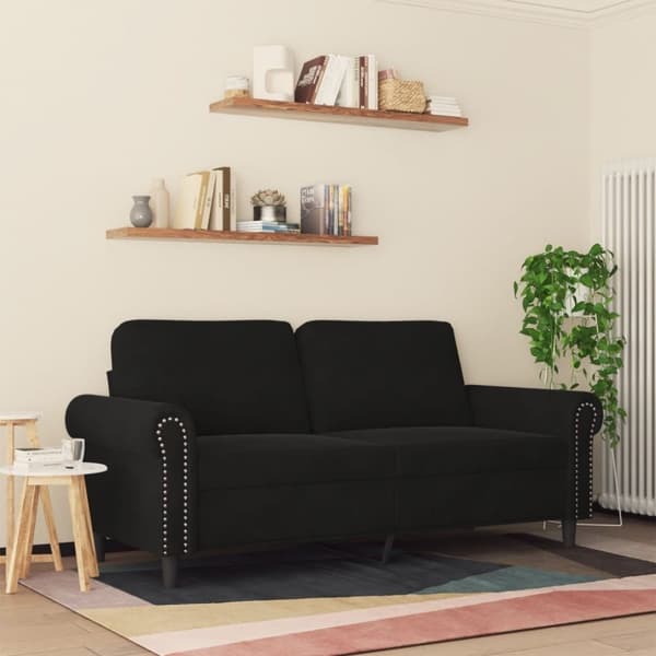 vidaXL 2-personers sofa 140 cm fløjl sort