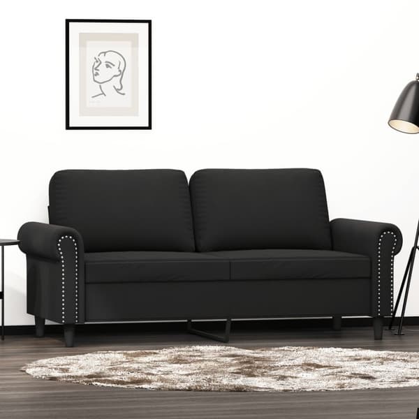 vidaXL 2-personers sofa 140 cm fløjl sort