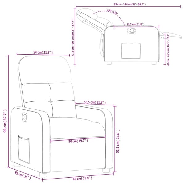 vidaXL Reclinerfåtölj mörkgrön tyg