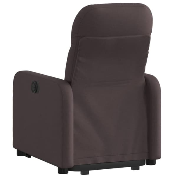 vidaXL Reclinerfåtölj med uppresningshjälp mörkbrun tyg