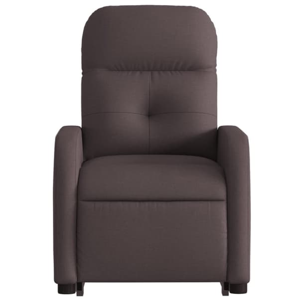 vidaXL Reclinerfåtölj med uppresningshjälp mörkbrun tyg