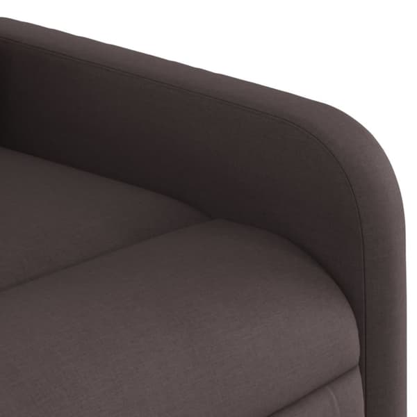 vidaXL Reclinerfåtölj med uppresningshjälp mörkbrun tyg
