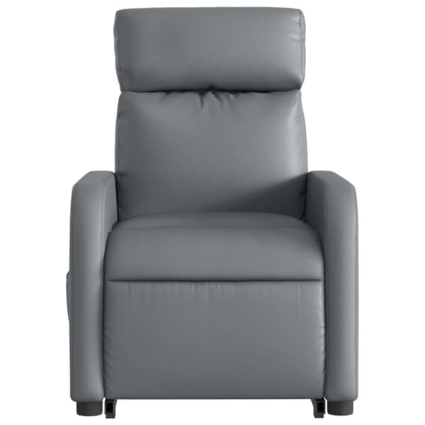 vidaXL Massagefåtölj med uppresningshjälp Grå konstläder
