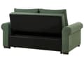 Miniatyrbilde 11 av 11: Sovesofa i grønt polyesterstoff med 2 sitteplasser og uttrekkbar sovesofa i retrodesign