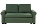 Miniatyrbilde 1 av 11: Sovesofa i grønt polyesterstoff med 2 sitteplasser og uttrekkbar sovesofa i retrodesign