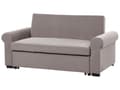 Miniatyrbilde 6 av 11: Sovesofa i lysebrunt polyesterstoff med 2 sitteplasser og uttrekkbar sovesofa i retrodesign