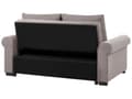 Miniatyrbilde 11 av 11: Sovesofa i lysebrunt polyesterstoff med 2 sitteplasser og uttrekkbar sovesofa i retrodesign