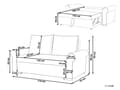 Miniatyrbilde 3 av 11: Sovesofa i kremfarget polyesterstoff med 2 sitteplasser og uttrekkbar sovesofa i retrodesign
