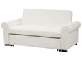 Miniatyrbilde 6 av 11: Sovesofa i kremfarget polyesterstoff med 2 sitteplasser og uttrekkbar sovesofa i retrodesign