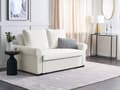 Miniatyrbilde 2 av 11: Sovesofa i kremfarget polyesterstoff med 2 sitteplasser og uttrekkbar sovesofa i retrodesign