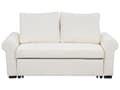 Miniatyrbilde 1 av 11: Sovesofa i kremfarget polyesterstoff med 2 sitteplasser og uttrekkbar sovesofa i retrodesign