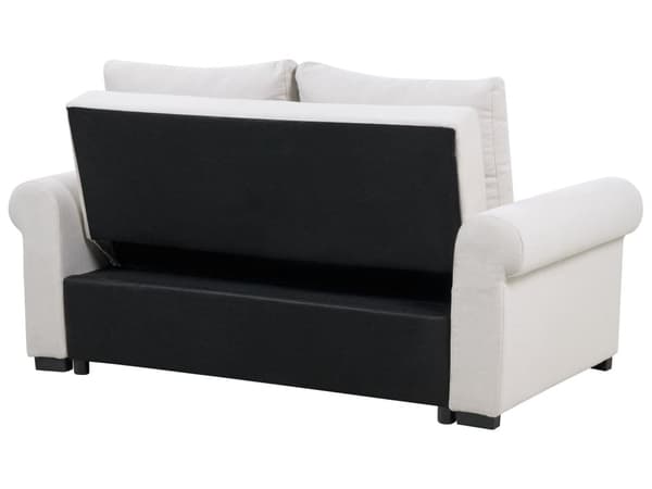 Bäddsoffa Ljusbeige polyestertyg 2-sits utdragbar konvertibel sovsoffa Retro Design