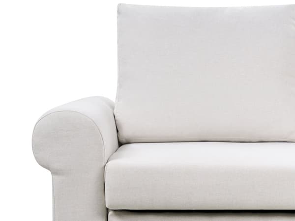 Bäddsoffa Ljusbeige polyestertyg 2-sits utdragbar konvertibel sovsoffa Retro Design