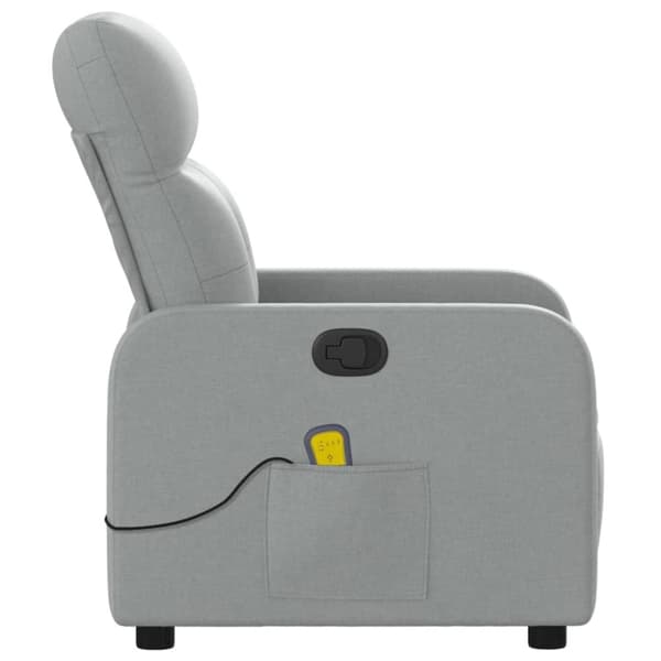 vidaXL Massagefåtölj ljusgrå tyg