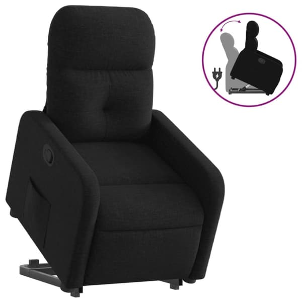 vidaXL Reclinerfåtölj med uppresningshjälp svart tyg