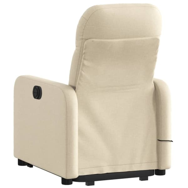 vidaXL Elektrisk massagefåtölj med uppresningshjälp gräddvit tyg