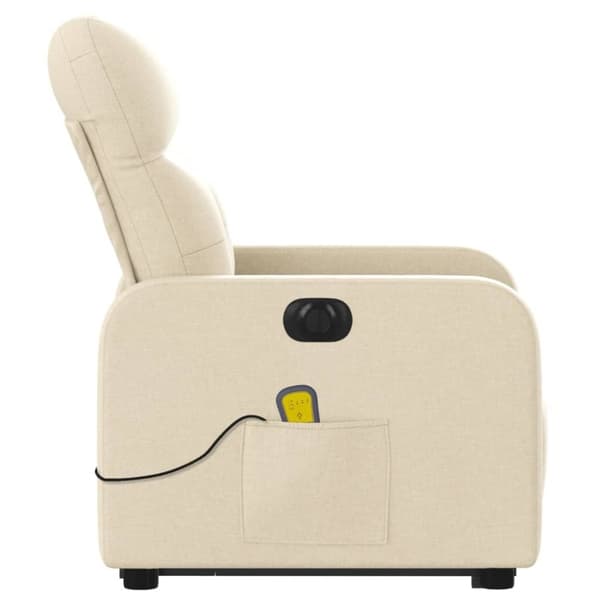 vidaXL elektrisk massagestol med løftefunktion cremefarvet