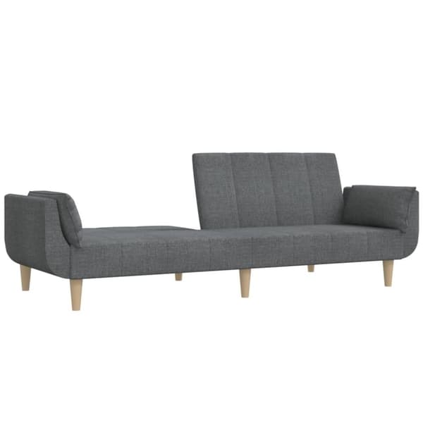 vidaXL 2-personers sovesofa med 2 puder stof lysegrå
