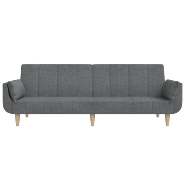 vidaXL 2-personers sovesofa med 2 puder stof lysegrå