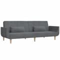 Miniatyrbillede 6 af 11: vidaXL 2-personers sovesofa med 2 puder stof lysegrå