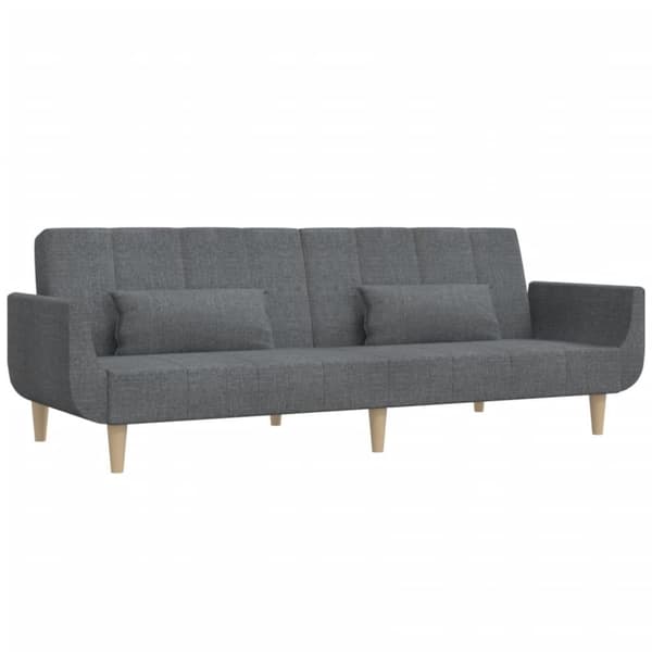 vidaXL 2-personers sovesofa med 2 puder stof lysegrå