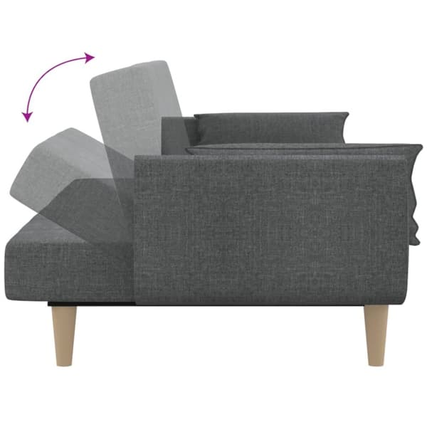 vidaXL 2-personers sovesofa med 2 puder stof lysegrå