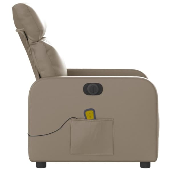 vidaXL Elektrisk massagefåtölj cappuccino konstläder