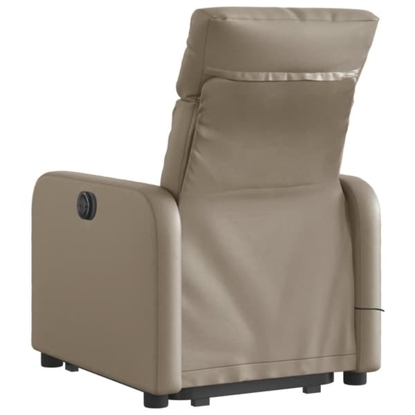 vidaXL Massagefåtölj med uppresningshjälp cappuccino konstläder