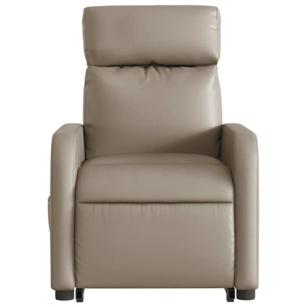 vidaXL Massagefåtölj med uppresningshjälp cappuccino konstläder