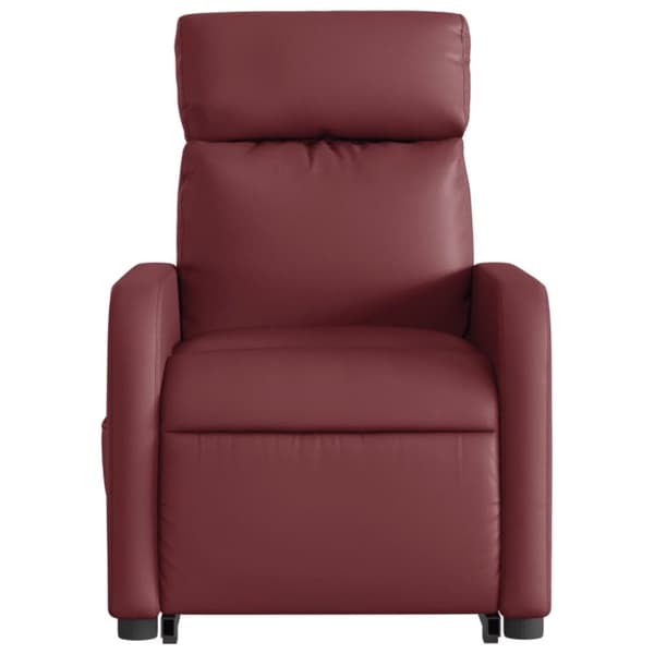 vidaXL Massagefåtölj med uppresningshjälp vinröd konstläder