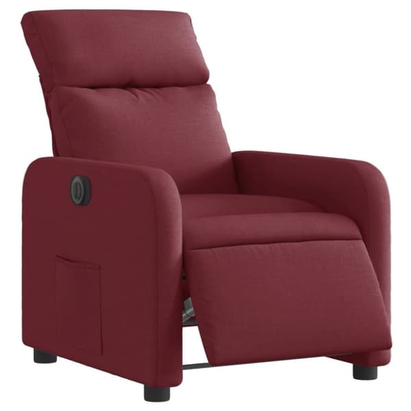 vidaXL Elektrisk reclinerfåtölj vinröd tyg