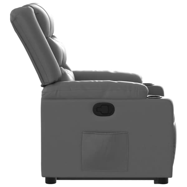 vidaXL Reclinerfåtölj med uppresningshjälp grå konstläder