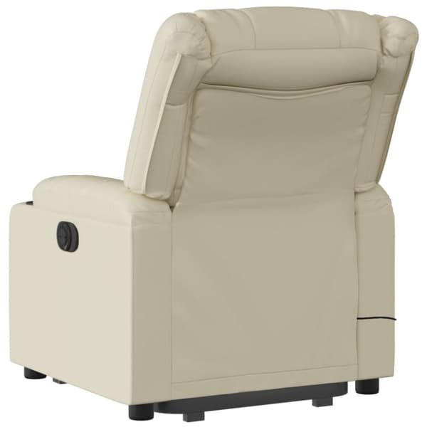 vidaXL Massagefåtölj med uppresningshjälp gräddvit konstläder
