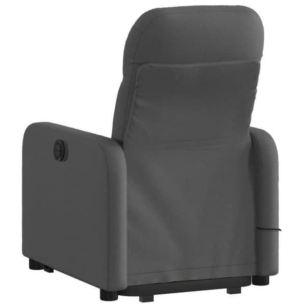 vidaXL Massagefåtölj med uppresningshjälp mörkgrå tyg
