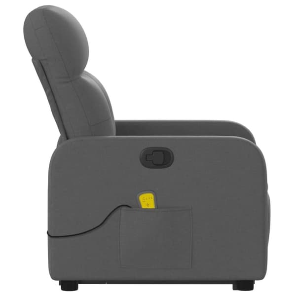 vidaXL Massagefåtölj med uppresningshjälp mörkgrå tyg