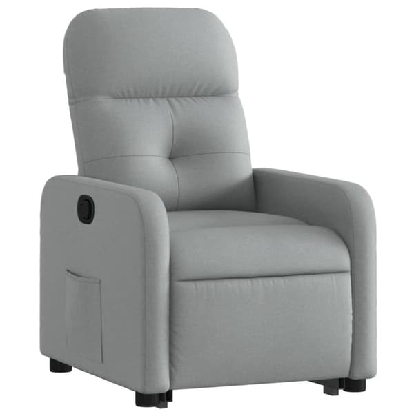 vidaXL Reclinerfåtölj med uppresningshjälp ljusgrå tyg