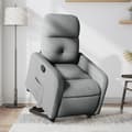 Miniatyrbild 2 av 11: vidaXL Reclinerfåtölj med uppresningshjälp ljusgrå tyg