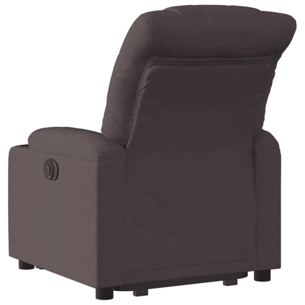 vidaXL Reclinerfåtölj med uppresningshjälp mörkbrun tyg