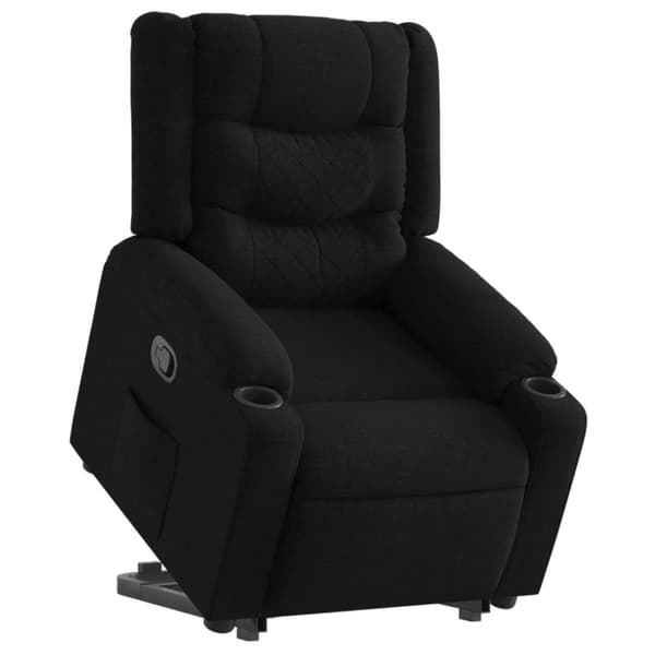 vidaXL Reclinerfåtölj med uppresningshjälp svart tyg