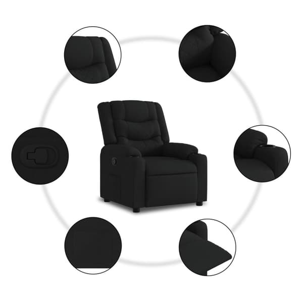 vidaXL Reclinerfåtölj med uppresningshjälp svart tyg