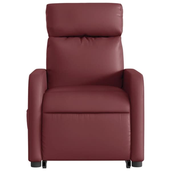 vidaXL Massagefåtölj med uppresningshjälp vinröd konstläder