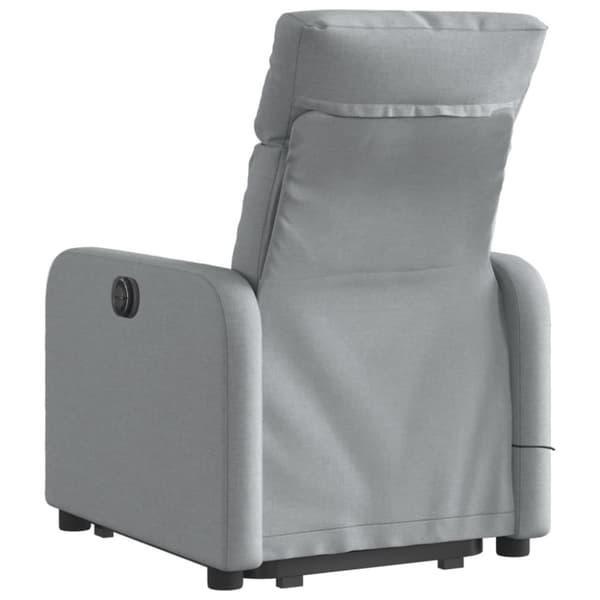 vidaXL Massagefåtölj med uppresningshjälp ljusgrå tyg
