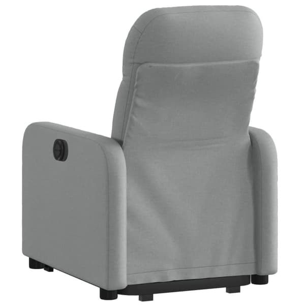 vidaXL Elektrisk reclinerfåtölj med uppresningshjälp ljusgrå tyg